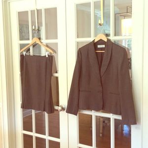 Tahari Brown Skirt Suit